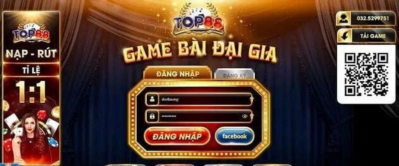 đăng nhập top88 theo dữ liệu đăng ký 
